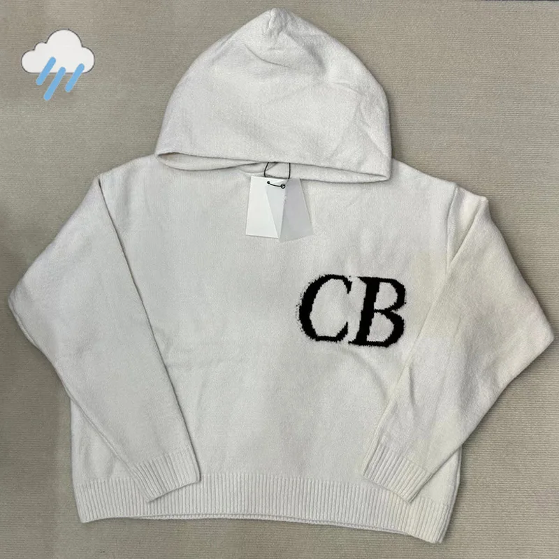 24FW Classic CB Logo Jacquard Sweater Hooded Men Women 1:1 Tags Casual Fashion Black White Gray Knit Hoodie Loose Pullovers
24FW Classic CB Logo Jacquard Sweater Hooded Men Women 1:1 Tags Casual Fashion Black White Gray Knit Hoodie Loose Pullovers