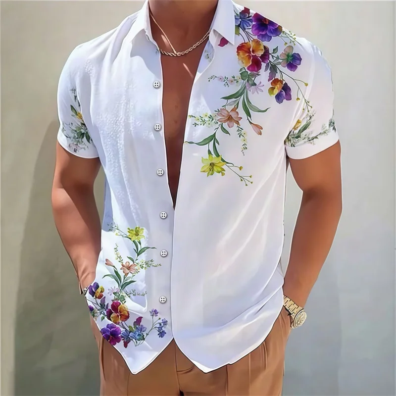 Men's short-sleeved shirt 3D printed flower pattern shirt summer vacation casual fashion comfortable stand collar Hawaiian top
Men's short-sleeved shirt 3D printed flower pattern shirt summer vacation casual fashion comfortable stand collar Hawaiian top