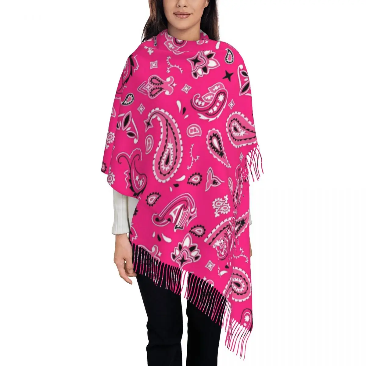 Women's Scarf with Tassel Pink Paisley Pattern Large Winter Warm Shawl Wrap Bohemia Daily Wear Pashmina Scarves
Women's Scarf with Tassel Pink Paisley Pattern Large Winter Warm Shawl Wrap Bohemia Daily Wear Pashmina Scarves