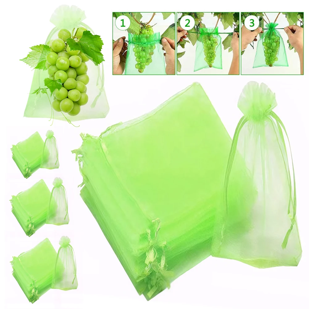 100Pcs Netting Pest Barrier Drawstring Garden Fruit Cover Mesh Bag Fruit Netting Bags Protect Plants From Pest Birds Squirrels
100Pcs Netting Pest Barrier Drawstring Garden Fruit Cover Mesh Bag Fruit Netting Bags Protect Plants From Pest Birds Squirrels