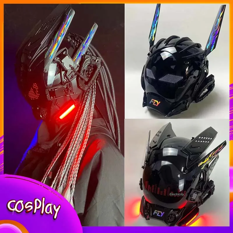 Cyber Punk Mask Costumes Cosplay Sci-Fi Mech Soldier Mask With Screen With APP Control Halloween Party Bar Coser Prop Men Gift
Cyber Punk Mask Costumes Cosplay Sci-Fi Mech Soldier Mask With Screen With APP Control Halloween Party Bar Coser Prop Men Gift