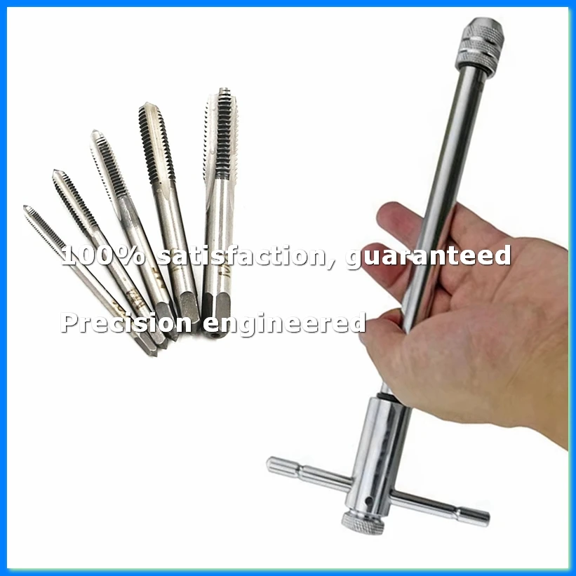 Long Adjustable Silver -Handle Ratchet Tap Wrench with 5 M3-M8 3mm-8mm Thread Metric Plug Taps-A73M
Long Adjustable Silver -Handle Ratchet Tap Wrench with 5 M3-M8 3mm-8mm Thread Metric Plug Taps-A73M