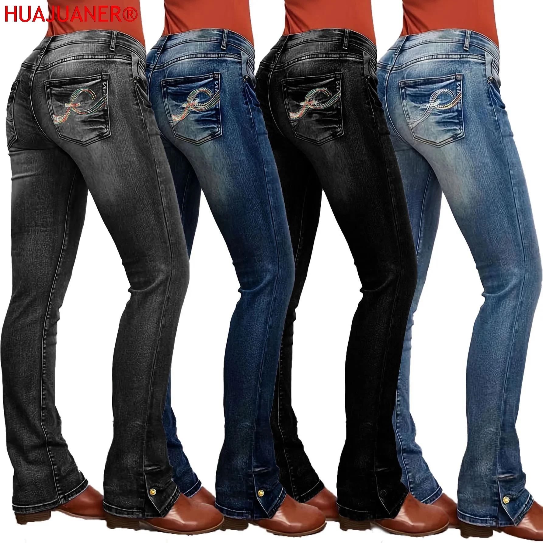 Women Jeans Distressed Straight Pants Low Waist Pockets Button Zipper Fly Casual Full Length Vintage Embroidery Denim Trousers
Women Jeans Distressed Straight Pants Low Waist Pockets Button Zipper Fly Casual Full Length Vintage Embroidery Denim Trousers