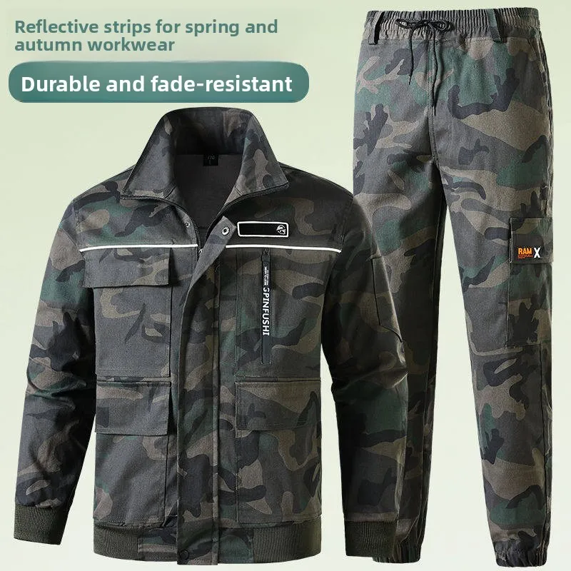 Spring Autumn Thickened Pure Cotton Elastic Workwear Set Men's Camouflage Work Uniform Welding Anti-Scalding Auto Re...
Spring Autumn Thickened Pure Cotton Elastic Workwear Set Men's Camouflage Work Uniform Welding Anti-Scalding Auto Re...