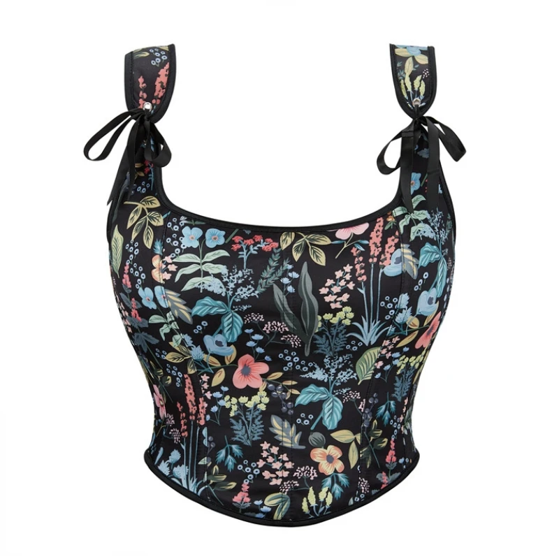 Женские сексуальные корсеты, бюстье с бретелями, средневековый готический корсет, топы, винтажный корсет с цветочным принтом
Женские сексуальные корсеты, бюстье с бретелями, средневековый готический корсет, топы, винтажный корсет с цветочным принтом