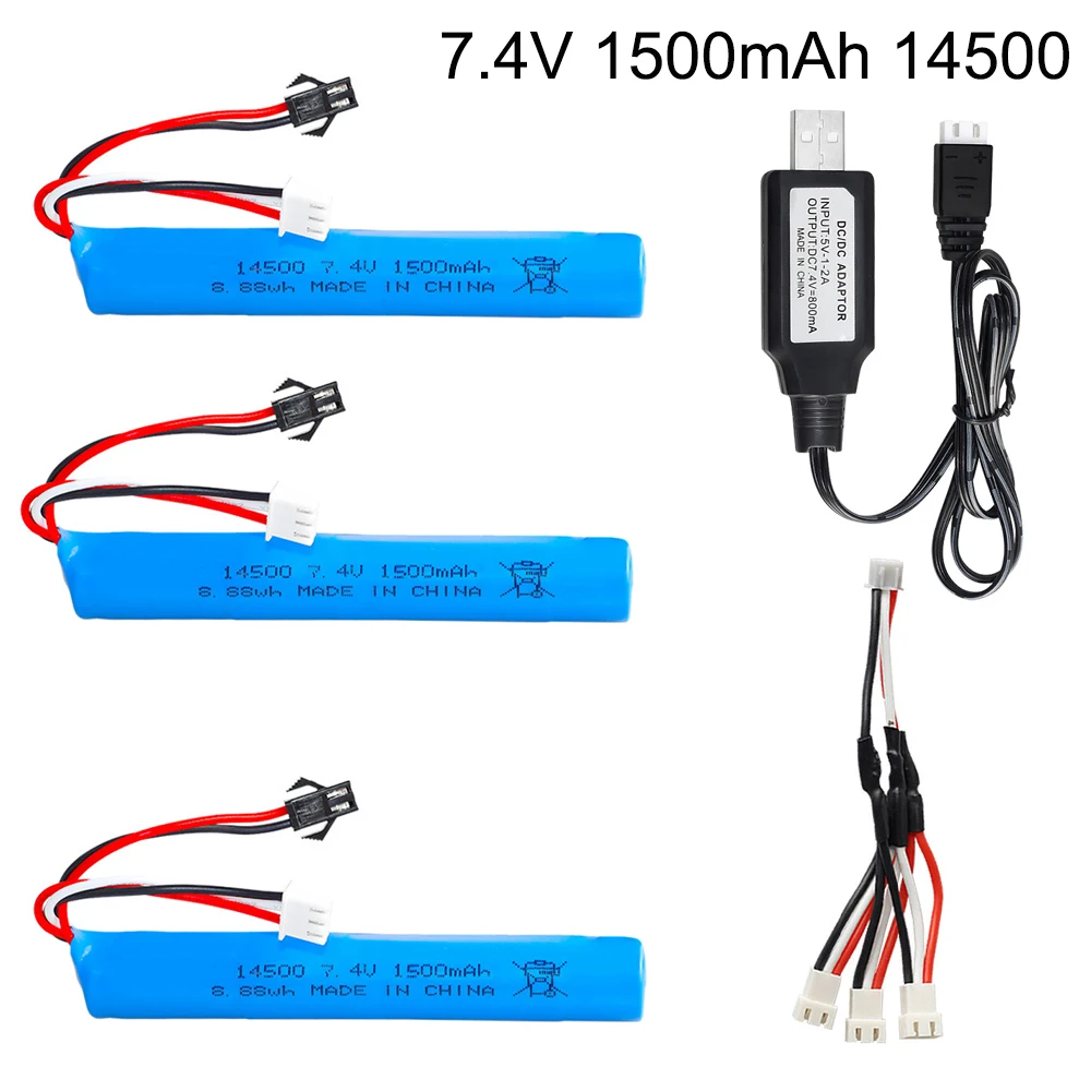 7.4V Li-ion Battery 14500 2S battery and Charger For Mini Airsoft toys Gun Water bullet gun 7.4V 1500MAH Battery model parts
7.4V Li-ion Battery 14500 2S battery and Charger For Mini Airsoft toys Gun Water bullet gun 7.4V 1500MAH Battery model parts