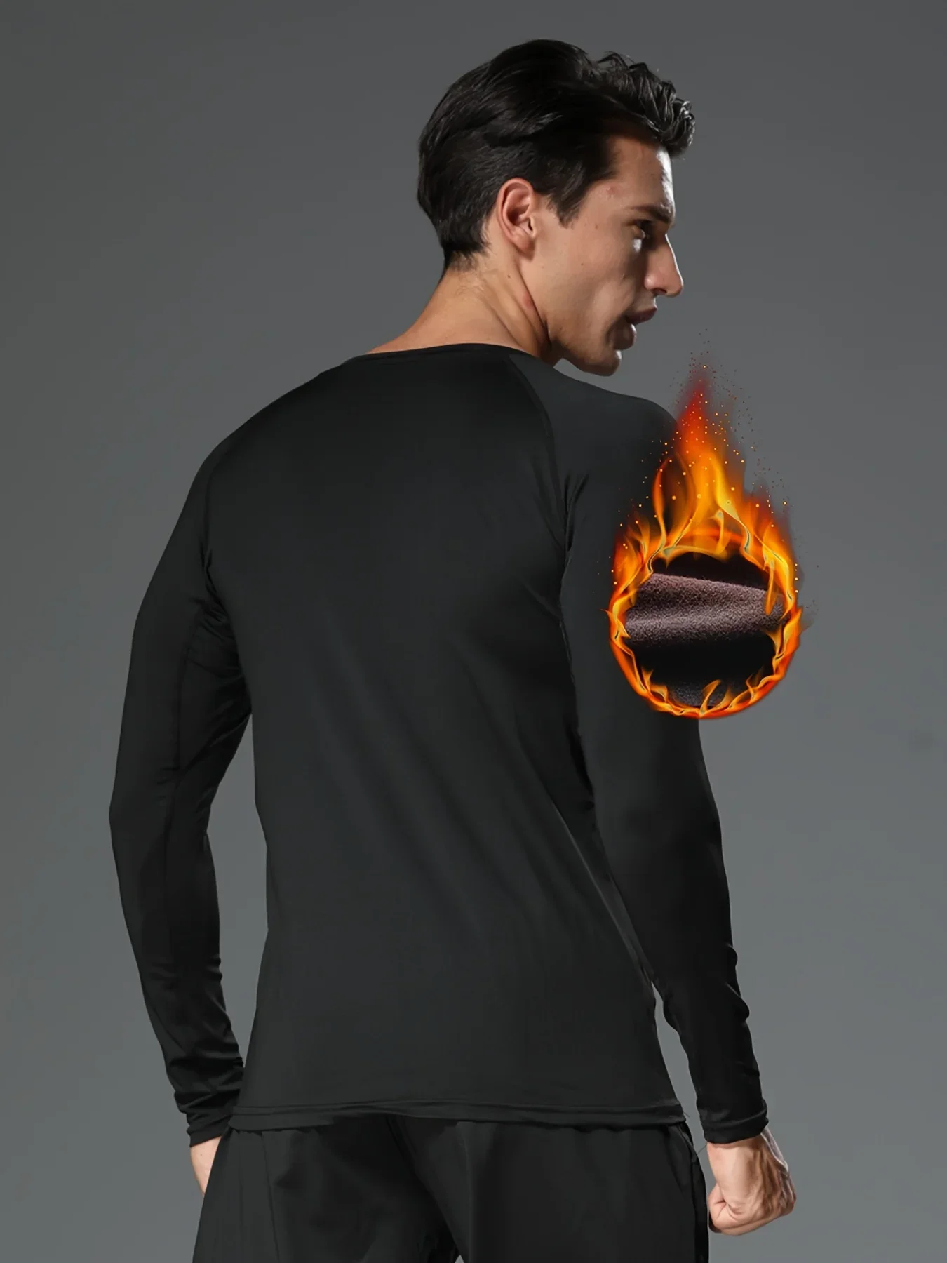Sportswear, men's fleece long-sleeved shirts, quick-drying, for sports and fitness
Sportswear, men's fleece long-sleeved shirts, quick-drying, for sports and fitness