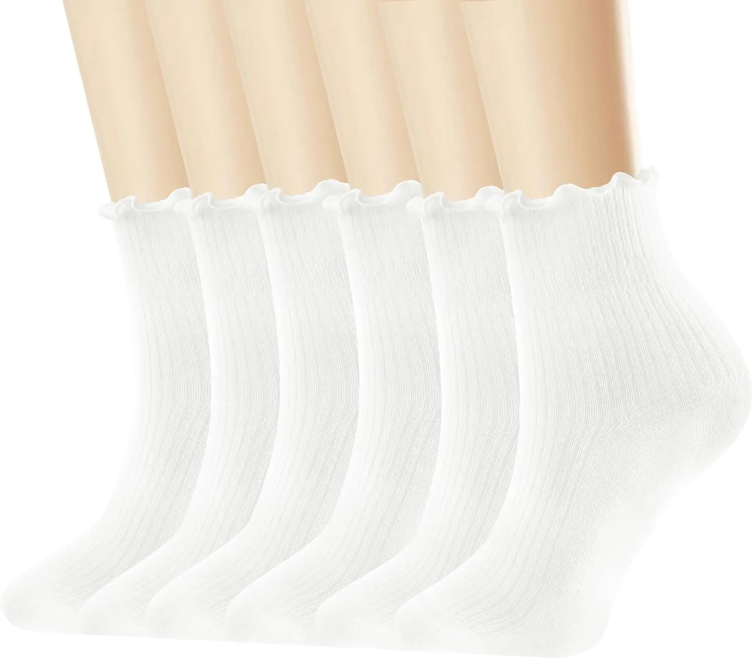 Women's Ruffled Ankle Boot Socks - Soft Knit Cotton Lettuce Trim Crew Socks, 6 Pairs
Women's Ruffled Ankle Boot Socks - Soft Knit Cotton Lettuce Trim Crew Socks, 6 Pairs