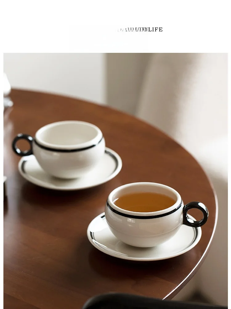 Tlife Retro Hand-Painted Ceramic Coffee Cup Set with Black Line Afternoon Tea Cup And Plate Vintage Style Dining Utensils
Tlife Retro Hand-Painted Ceramic Coffee Cup Set with Black Line Afternoon Tea Cup And Plate Vintage Style Dining Utensils