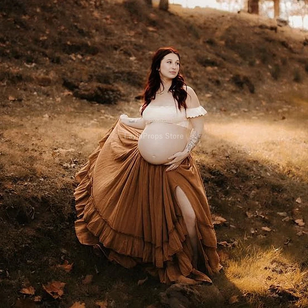 Bohemian Style Maternity Photography Dress with Knitted Bralette, 2-Piece Set Long Flowy Maternity Dress For Photography
Bohemian Style Maternity Photography Dress with Knitted Bralette, 2-Piece Set Long Flowy Maternity Dress For Photography