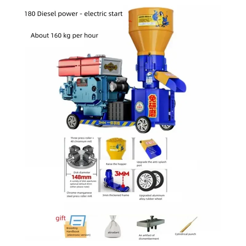 2025 Diesel Power Feed Pellet Machine Without Motor Frame Small Farming Dry and Wet Dual-use Pig Chicken Duck Cattle Sheep
2025 Diesel Power Feed Pellet Machine Without Motor Frame Small Farming Dry and Wet Dual-use Pig Chicken Duck Cattle Sheep