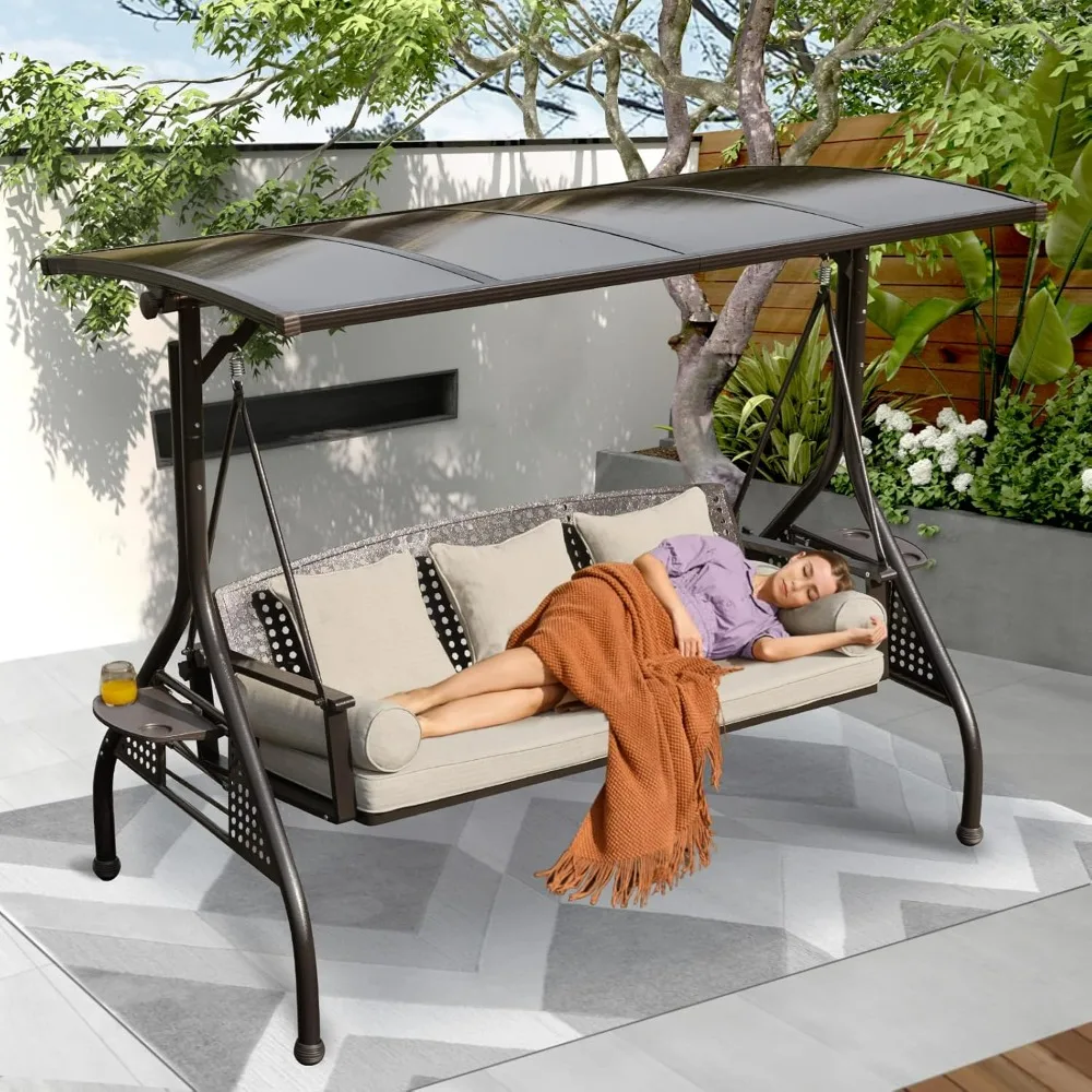 3-Seat Patio Porch Swing with Adjustable Hardtop,3 in 1 Convertible Outdoor Porch Swing for Adults,Patio Swing
3-Seat Patio Porch Swing with Adjustable Hardtop,3 in 1 Convertible Outdoor Porch Swing for Adults,Patio Swing