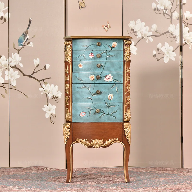 American painted small side table bedside table entrance European engraving
American painted small side table bedside table entrance European engraving