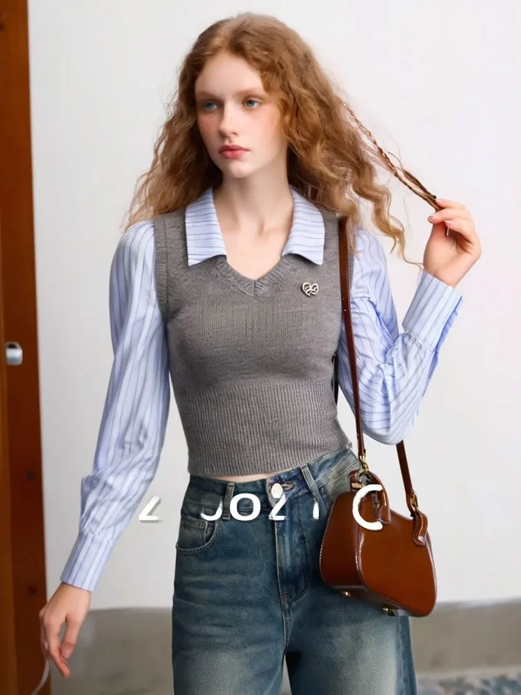 Женская трикотажная рубашка ZhuoZhi College Sle с воротником в полоску, сексуальная, в стиле Spicy Girl, весна 2026, модная, приталенная, с длинным рукавом, дышащая.
Женская трикотажная рубашка ZhuoZhi College Sle с воротником в полоску, сексуальная, в стиле Spicy Girl, весна 2026, модная, приталенная, с длинным рукавом, дышащая.