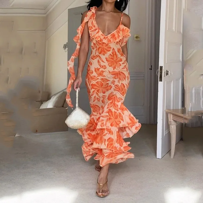 Sleeveless V-neck Long Dress European and American Summer New Elegant Slim Fit Dress
Sleeveless V-neck Long Dress European and American Summer New Elegant Slim Fit Dress