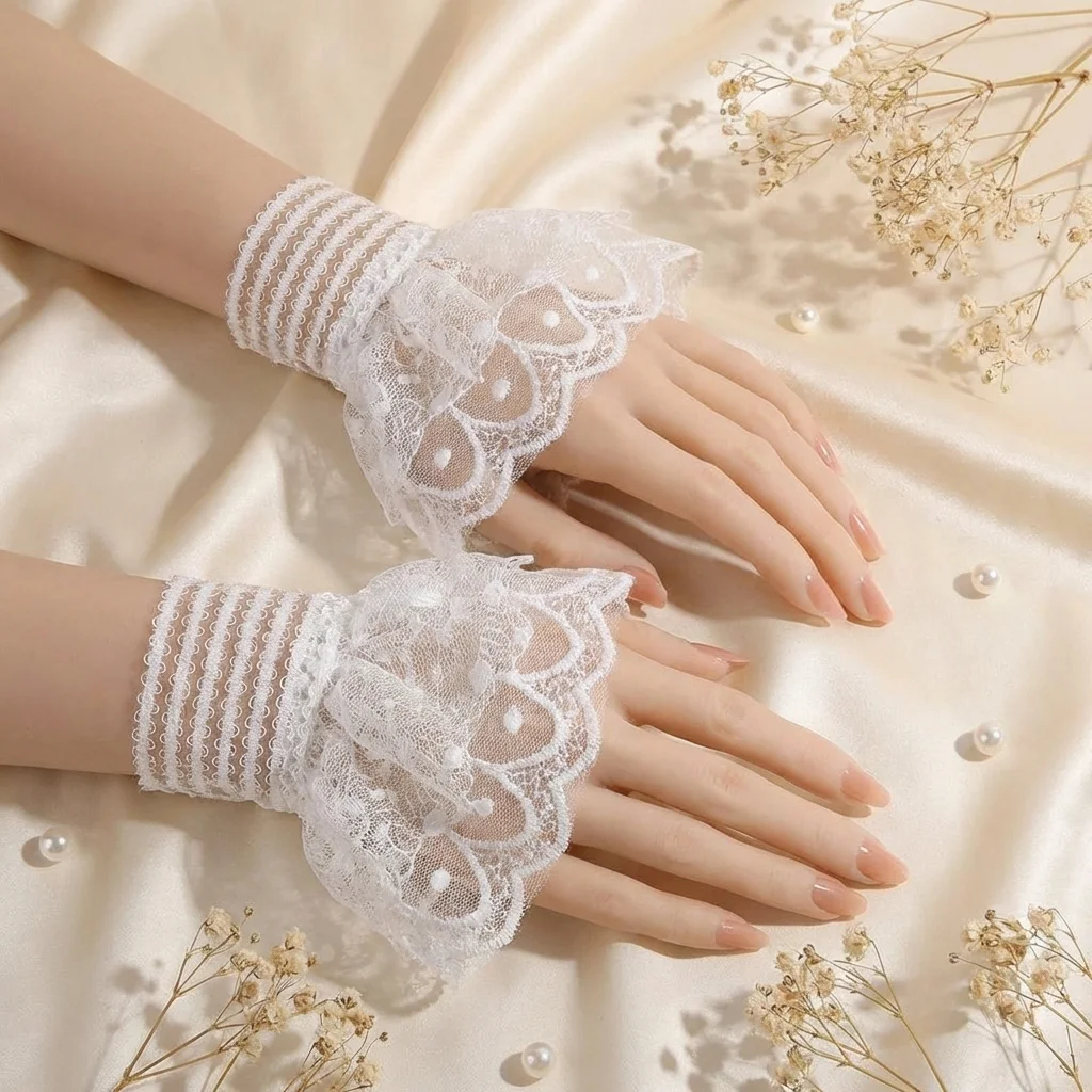 New Fashion Lace Ruffled Wrist Fake Sleeves Cuffs Costume Accessory Comfortable Lace Cuff Soft Sweater Cuffs Daily Accessory
New Fashion Lace Ruffled Wrist Fake Sleeves Cuffs Costume Accessory Comfortable Lace Cuff Soft Sweater Cuffs Daily Accessory