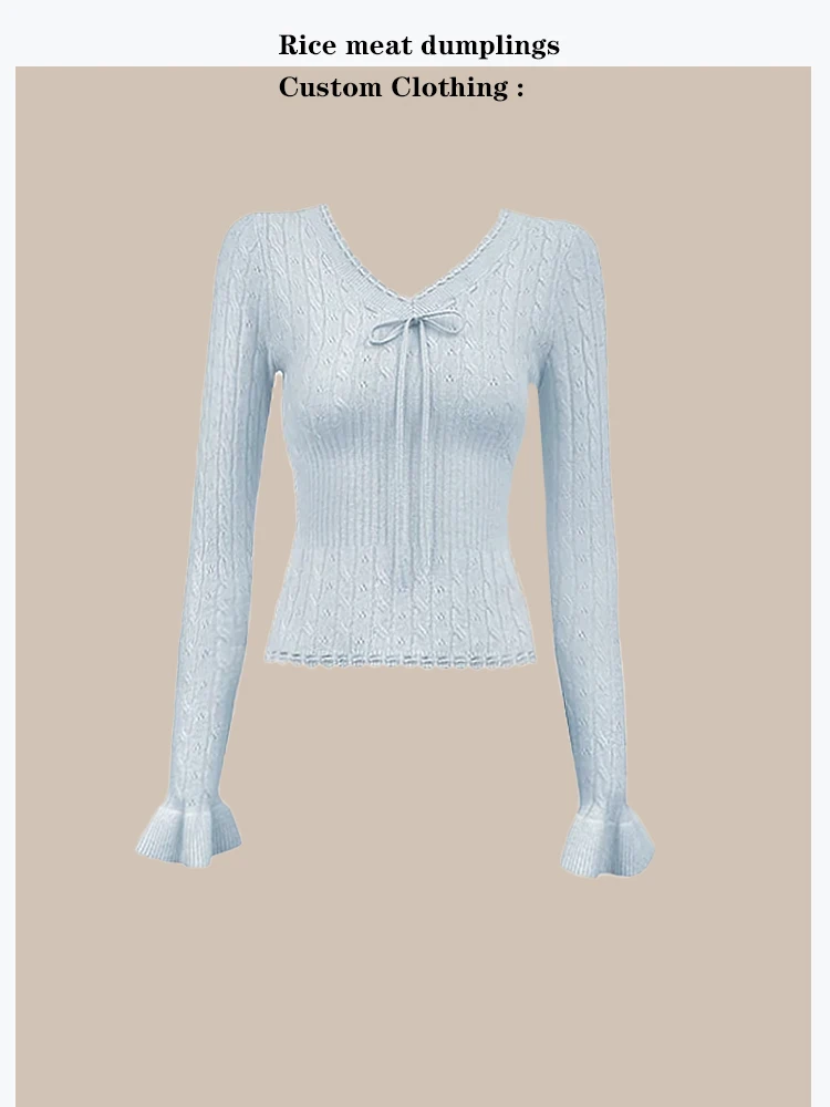 Korean Style Knitted Base Shirt Inner Wear Binding Hollow Texture Soft V-Neck Long Sleeve Women's Fashion Spring Collection
Korean Style Knitted Base Shirt Inner Wear Binding Hollow Texture Soft V-Neck Long Sleeve Women's Fashion Spring Collection
