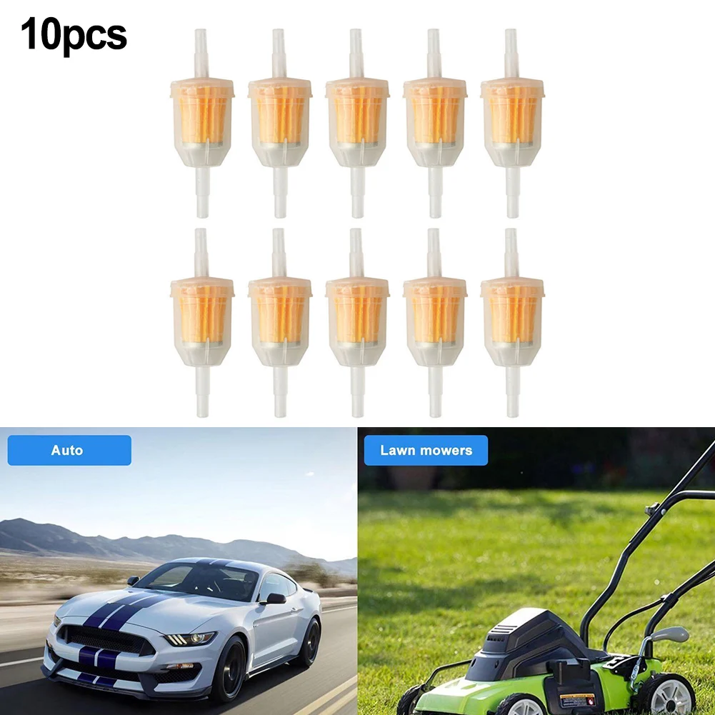 Pack of Ten Inline Fuel Filters Clear Plastic Shells Allow Viewing of Gas Flow Fits For Small Engine Applications
Pack of Ten Inline Fuel Filters Clear Plastic Shells Allow Viewing of Gas Flow Fits For Small Engine Applications