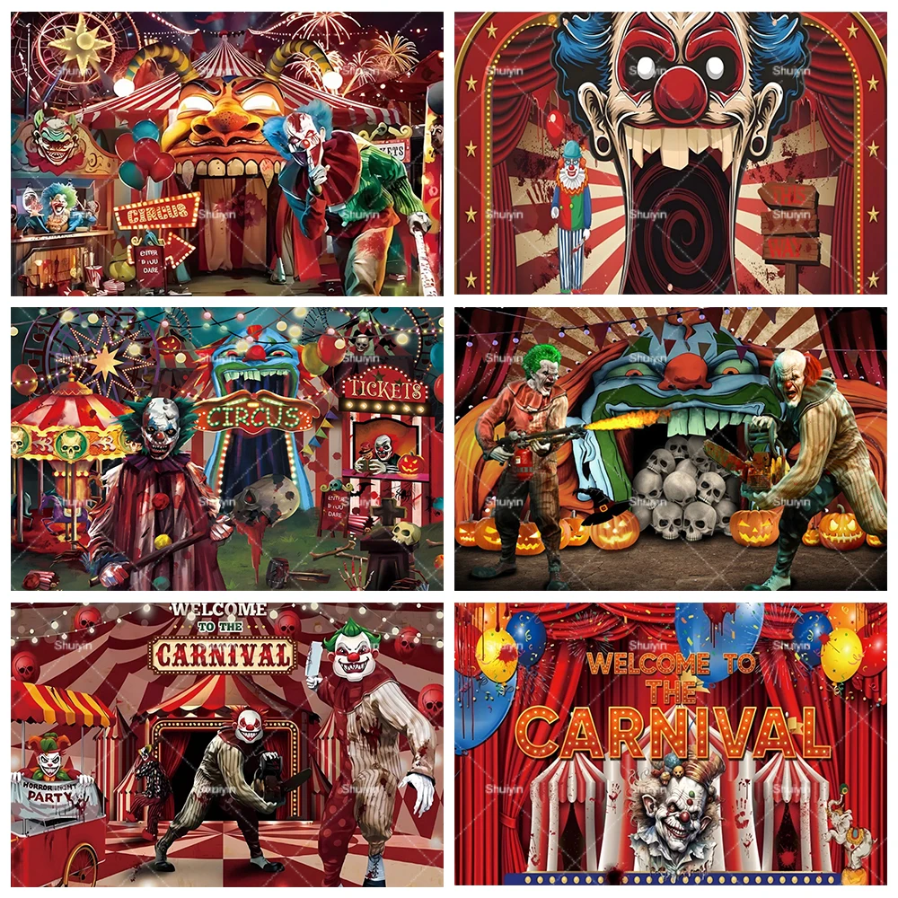 Halloween Horror Circus Party Backdrop Evil Clown Scary Carnival Hallowmas Photography Background Decor Banner Photo Studio Prop
Halloween Horror Circus Party Backdrop Evil Clown Scary Carnival Hallowmas Photography Background Decor Banner Photo Studio Prop