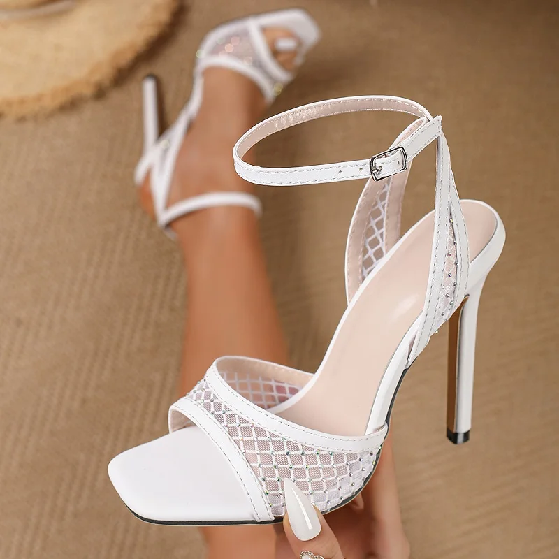Aneikeh Fashion Mesh Hollow Out Ankle Strap Sandals Women Summer Square Open Toe Rhinestone Mesh High Heels Party Prom Shoes
Aneikeh Fashion Mesh Hollow Out Ankle Strap Sandals Women Summer Square Open Toe Rhinestone Mesh High Heels Party Prom Shoes