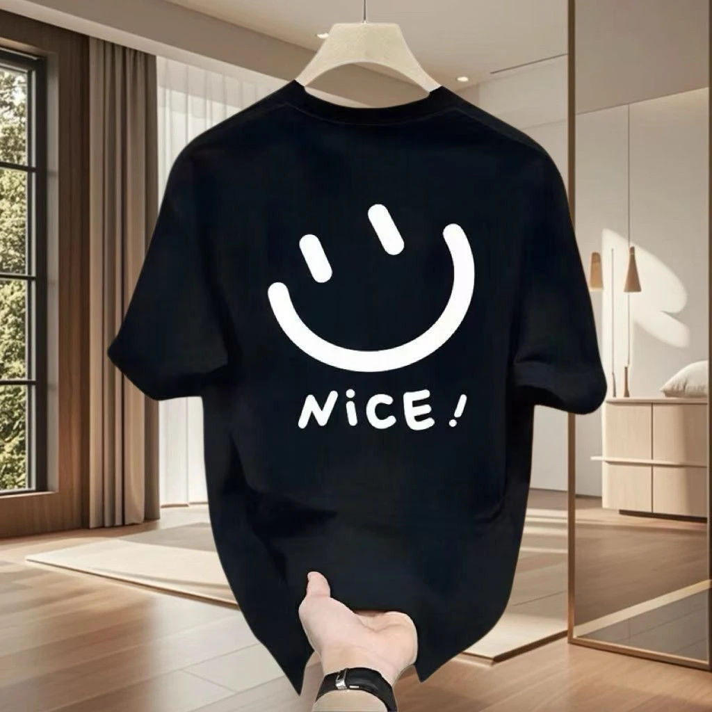 High-quality Men's Summer New Thick Pure Cotton T-shirt, with Printed Design, Stylish, Breathable, and Sweat-absorbing
High-quality Men's Summer New Thick Pure Cotton T-shirt, with Printed Design, Stylish, Breathable, and Sweat-absorbing