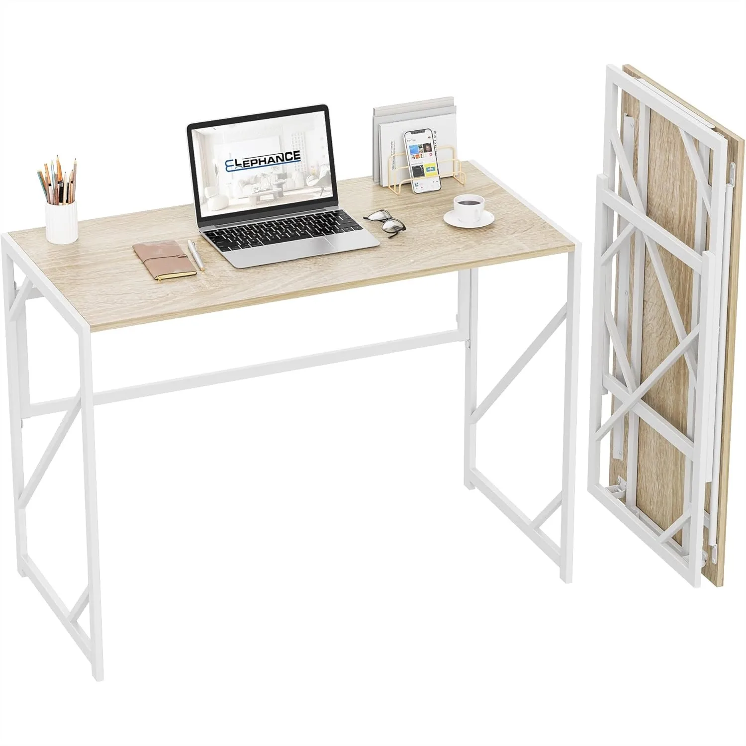 Folding Desk Writing Computer Desk for Home Office No Assembly Study Office Table for Small Spaces
Folding Desk Writing Computer Desk for Home Office No Assembly Study Office Table for Small Spaces