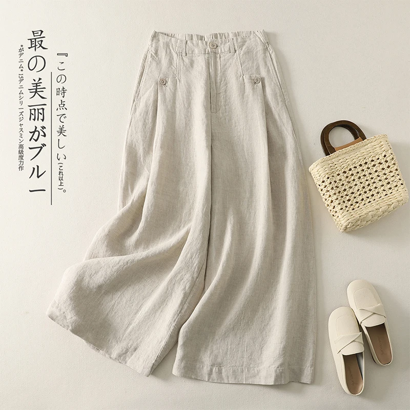 Cotton and Linen Capri Pants Women's Summer New Korean Style Fashionable Design Sense Loose Large Size High Waist Casual Pants
Cotton and Linen Capri Pants Women's Summer New Korean Style Fashionable Design Sense Loose Large Size High Waist Casual Pants