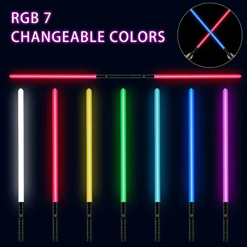 Double-edged Lightsaber RGB 7 Colors Change LED Laser Sword Two In One Switchable Saber Sound Full Metal Handle Cosplay Gift
Double-edged Lightsaber RGB 7 Colors Change LED Laser Sword Two In One Switchable Saber Sound Full Metal Handle Cosplay Gift