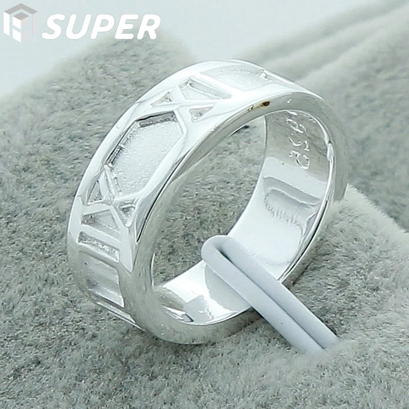 925 Sterling Silver Roman Numerals Ring For Women Man Wedding Engagement Party Fashion Charm Jewelry
925 Sterling Silver Roman Numerals Ring For Women Man Wedding Engagement Party Fashion Charm Jewelry