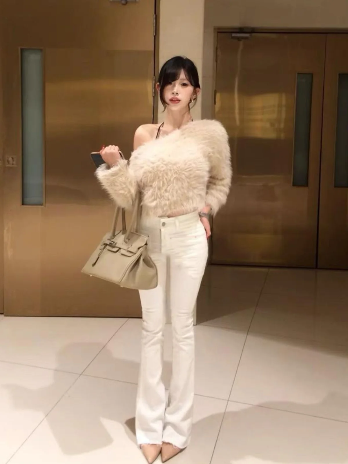 High Waist Elastic ket Slimming Faionable White Denim Jeans with Hip Pad Built-in Wide Leg Pants Cotton Stretch Denim
High Waist Elastic ket Slimming Faionable White Denim Jeans with Hip Pad Built-in Wide Leg Pants Cotton Stretch Denim