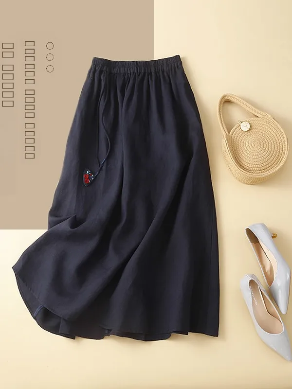 High Waist A-Line Midi Skirt Women's Cotton Linen Summer Skirt plus Size Slimming Skirt Flared Skirt Artistic Sle Color
High Waist A-Line Midi Skirt Women's Cotton Linen Summer Skirt plus Size Slimming Skirt Flared Skirt Artistic Sle Color