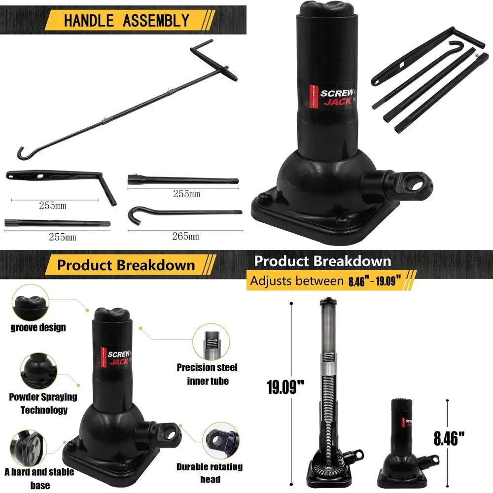 2 Ton Spiral Car Jack for Pickup Trucks, Fits 4,000 lb Vehicles, 8.46”-19.09” Wheel Range
2 Ton Spiral Car Jack for Pickup Trucks, Fits 4,000 lb Vehicles, 8.46”-19.09” Wheel Range