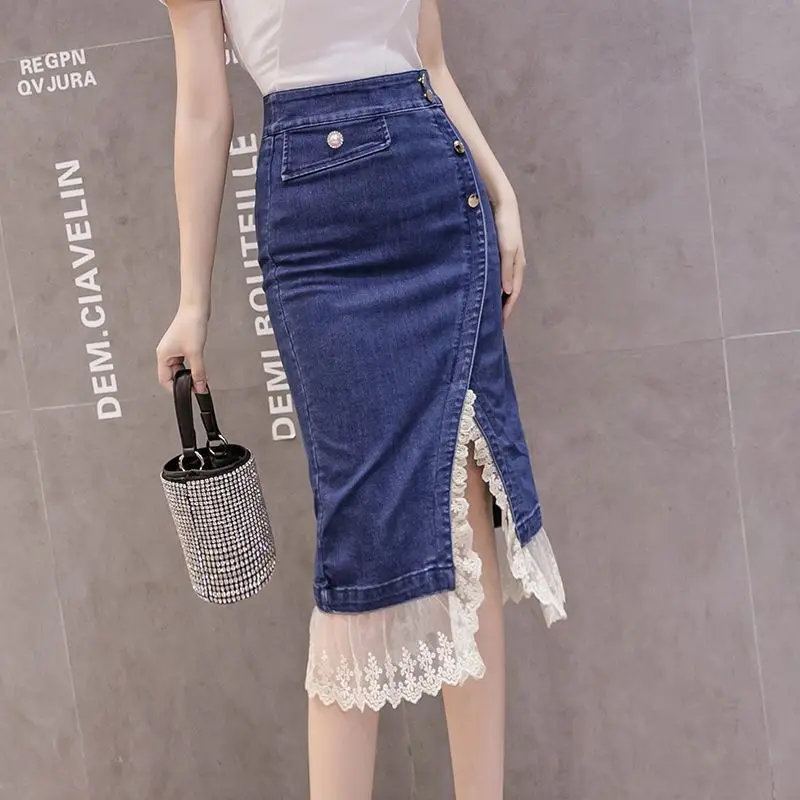 Female Jeans Skirts Midi with Slit High Waist Patchwork Wrap Women's Denim Skirt Premium Quality Y2k Vintage Aesthetic Casual
Female Jeans Skirts Midi with Slit High Waist Patchwork Wrap Women's Denim Skirt Premium Quality Y2k Vintage Aesthetic Casual