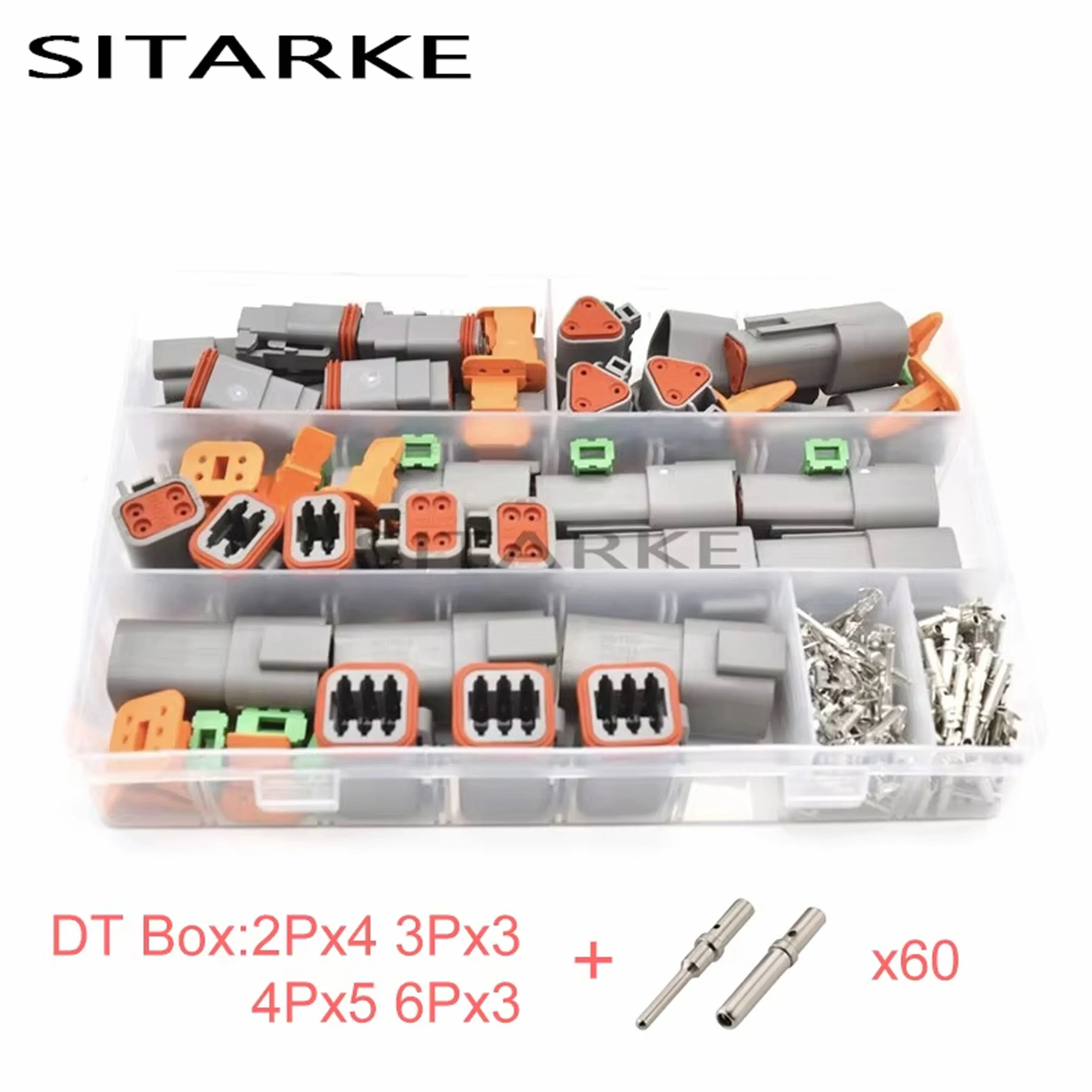 250Pcs Deutsch DT Series Waterproof Wire Electrical Connector Kit DT06-2/3/4/6S DT04-2/3/4/6P Auto Sealed Plug With Pins Box
250Pcs Deutsch DT Series Waterproof Wire Electrical Connector Kit DT06-2/3/4/6S DT04-2/3/4/6P Auto Sealed Plug With Pins Box