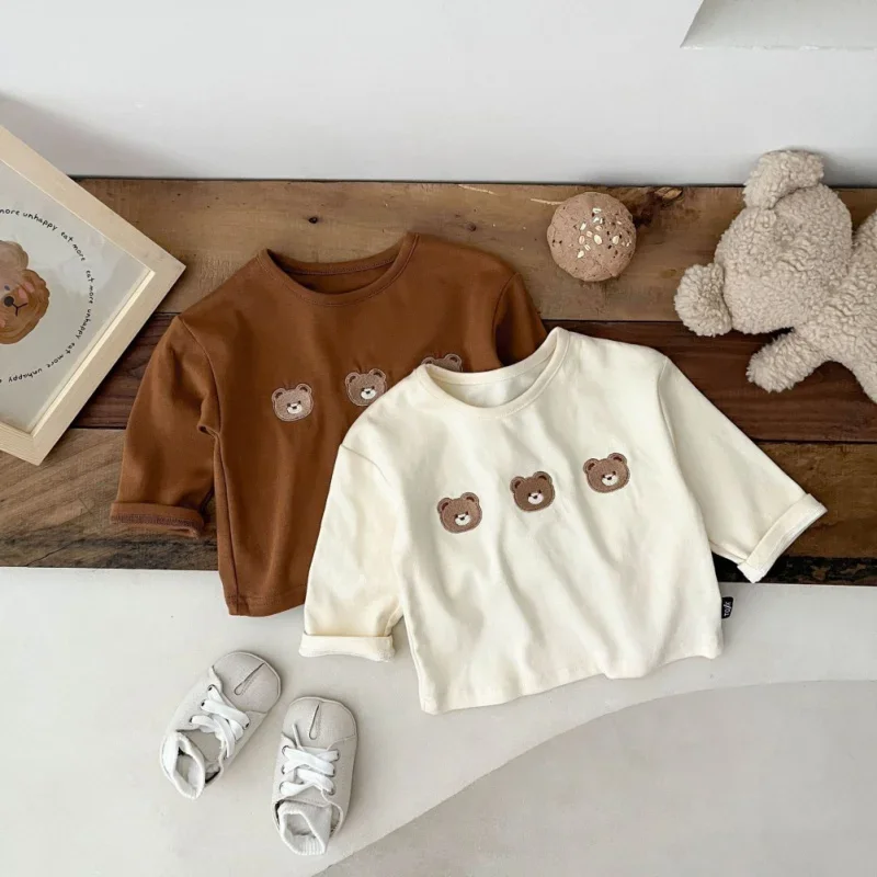 0-4 Years Cute Bear Print Baby Long Sleeved T-shirt Children Clothes Tops Boy's Girls Sweatshirt Kids O-neck Pullover Blouse
0-4 Years Cute Bear Print Baby Long Sleeved T-shirt Children Clothes Tops Boy's Girls Sweatshirt Kids O-neck Pullover Blouse