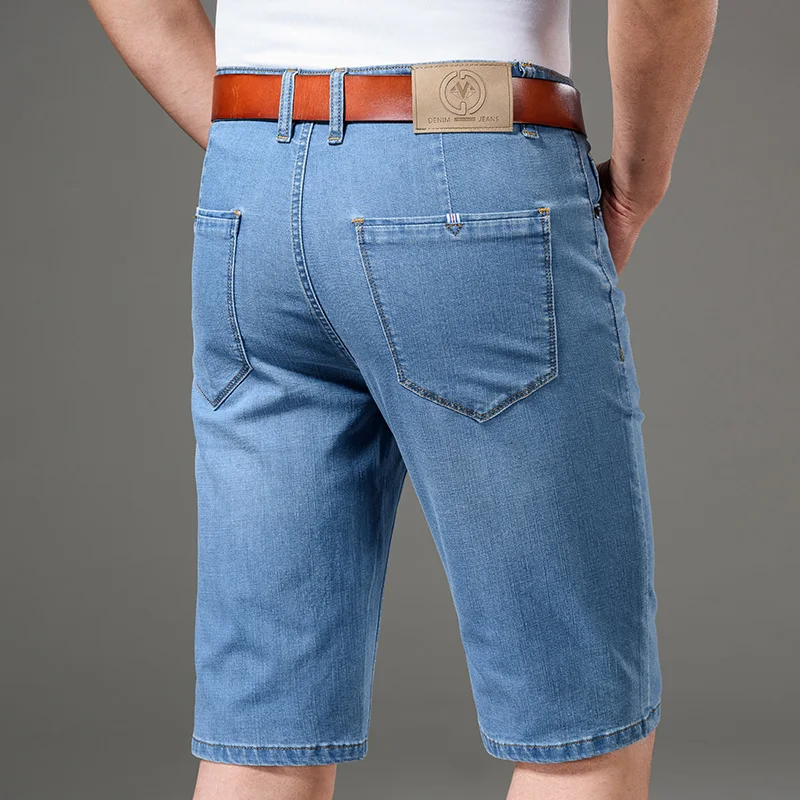 2026 summer brand business casual men's straight denim shorts classic woven label cotton stretch lightweight knee length shorts
2026 summer brand business casual men's straight denim shorts classic woven label cotton stretch lightweight knee length shorts