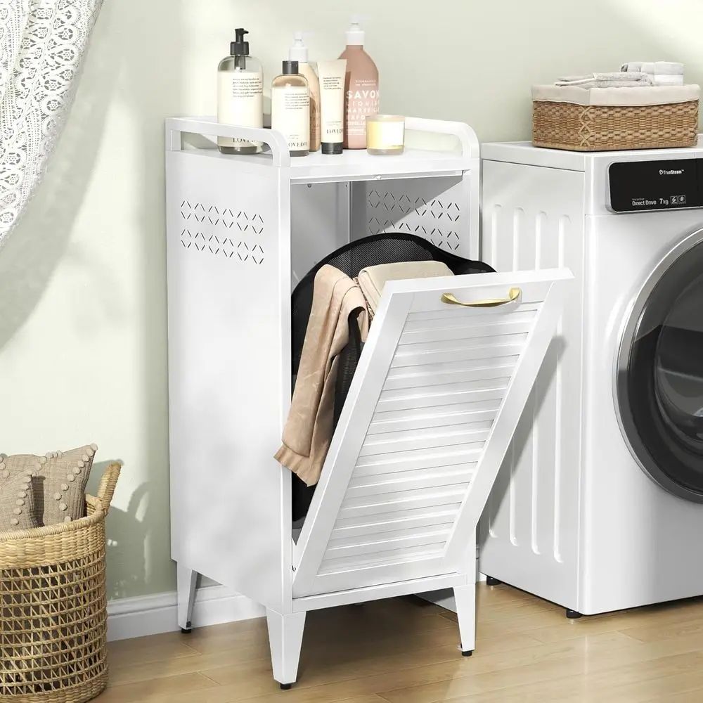 Large Capacity Laundry Hamper with Removable Basket and Hidden Trash Cabinet, Space-Saving Bathroom Storage, 13.77D x 16.53W x 3
Large Capacity Laundry Hamper with Removable Basket and Hidden Trash Cabinet, Space-Saving Bathroom Storage, 13.77D x 16.53W x 3