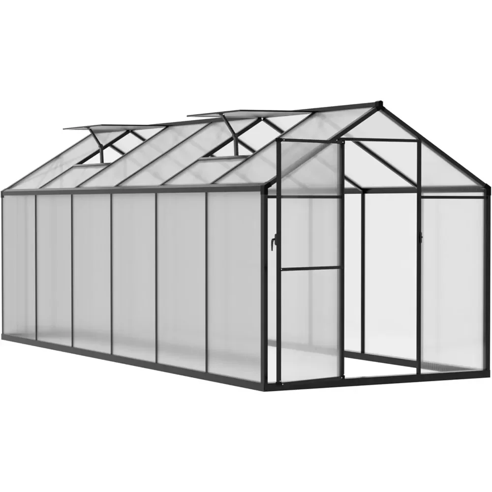 6'x12' Outdoor Greenhouse, Upgraded Rivet Construction, 4mm Double Wall Polycarbonate, Aluminum Heavy Duty Winter Greenhouse
6'x12' Outdoor Greenhouse, Upgraded Rivet Construction, 4mm Double Wall Polycarbonate, Aluminum Heavy Duty Winter Greenhouse