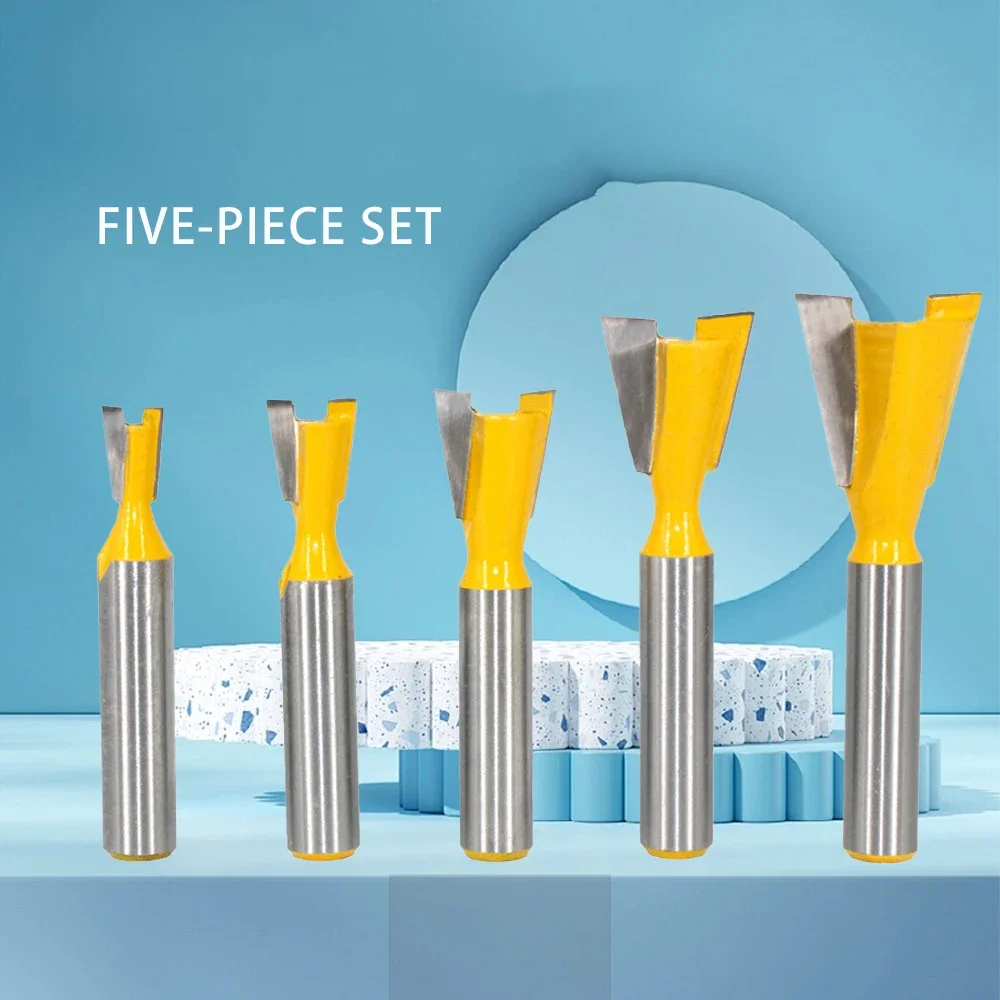 Hard alloy dovetail cutter 5-piece set with 8 handles, woodworking milling cutter, honeycomb mortise and tenon joint,motor
Hard alloy dovetail cutter 5-piece set with 8 handles, woodworking milling cutter, honeycomb mortise and tenon joint,motor