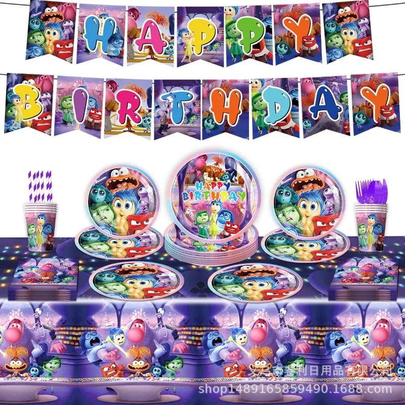 Disney Inside Out 2 Birthday Party Supplies Cartoon Inside Out Disposable Paper Plate Set Pull Flag Paper Cup Towel Decoration
Disney Inside Out 2 Birthday Party Supplies Cartoon Inside Out Disposable Paper Plate Set Pull Flag Paper Cup Towel Decoration