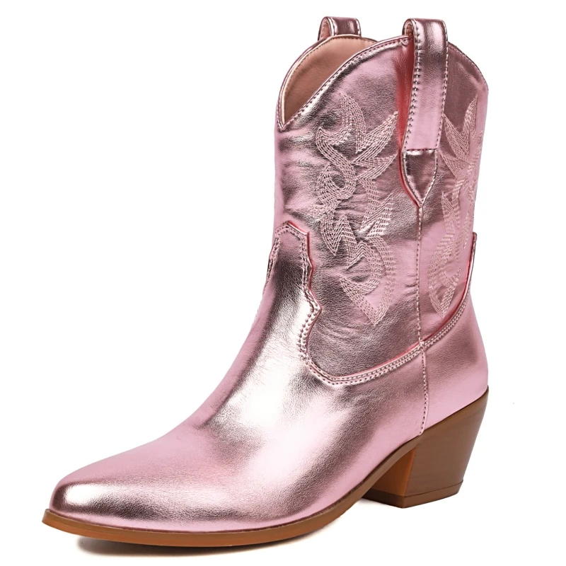 Luxury Gold Silver Ankle Boots Shoes For Women 2024 Trends Autumn Winter White Pink Cowboy Boots Party Shoes Ladies Large Size
Luxury Gold Silver Ankle Boots Shoes For Women 2024 Trends Autumn Winter White Pink Cowboy Boots Party Shoes Ladies Large Size