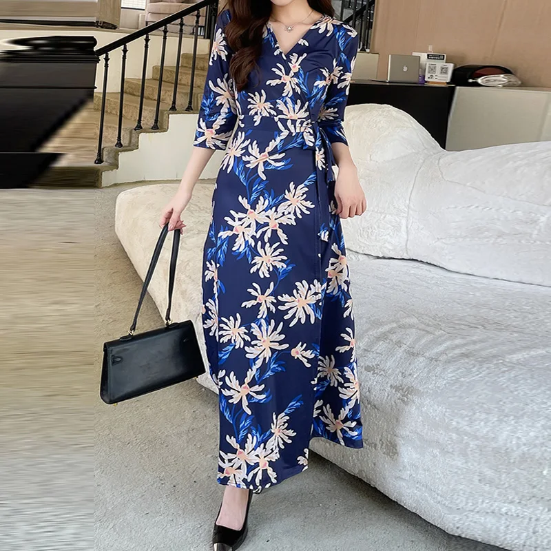 Summer Dresses for Women Floral Print Wrap Maxi Dress Split V Neck Holiday Beach платье Robe Femme vestidos elegantes para mujer
Summer Dresses for Women Floral Print Wrap Maxi Dress Split V Neck Holiday Beach платье Robe Femme vestidos elegantes para mujer