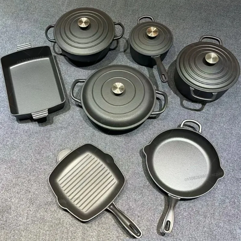 7 Piece Pre-Seasoned Raw Billet Cast Iron Cookware Pots and Pans
7 Piece Pre-Seasoned Raw Billet Cast Iron Cookware Pots and Pans