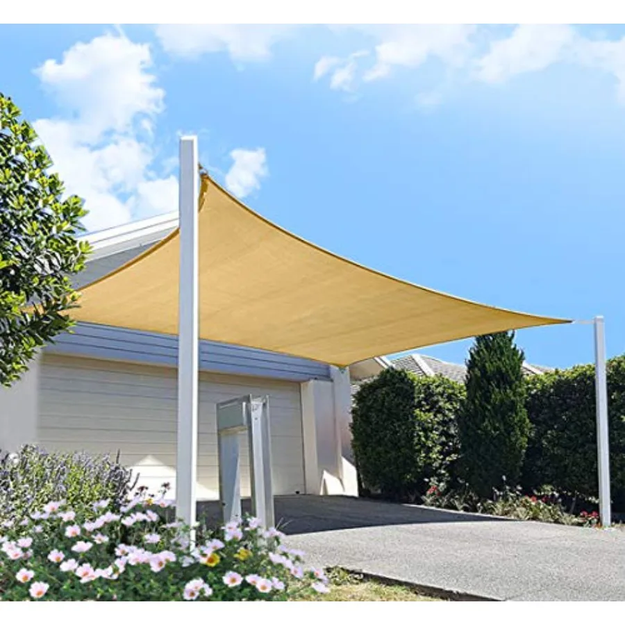 Patio Sun Shade Sail Canopy, 12' x 16' Rectangle Shade Cloth Outdoor Cover - UV Resistant Sunshade Fabric Awning Shelter for Ba
Patio Sun Shade Sail Canopy, 12' x 16' Rectangle Shade Cloth Outdoor Cover - UV Resistant Sunshade Fabric Awning Shelter for Ba