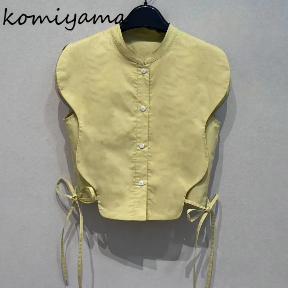 Japanese Lace-Up Bow Blusas Mujer Wavy Edge Woman 2025 Shirts Blouses Single Breasted Clothing Summer Camisas Sleeveless Tops
Japanese Lace-Up Bow Blusas Mujer Wavy Edge Woman 2025 Shirts Blouses Single Breasted Clothing Summer Camisas Sleeveless Tops
