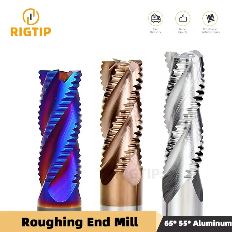 RIGTIP Roughing End Mill Solid Carbide 3 Flutes 4 Teeth for Steel Iron Aluminum MDF Fiberglass Acrylic Wood Copper Plastic
RIGTIP Roughing End Mill Solid Carbide 3 Flutes 4 Teeth for Steel Iron Aluminum MDF Fiberglass Acrylic Wood Copper Plastic
