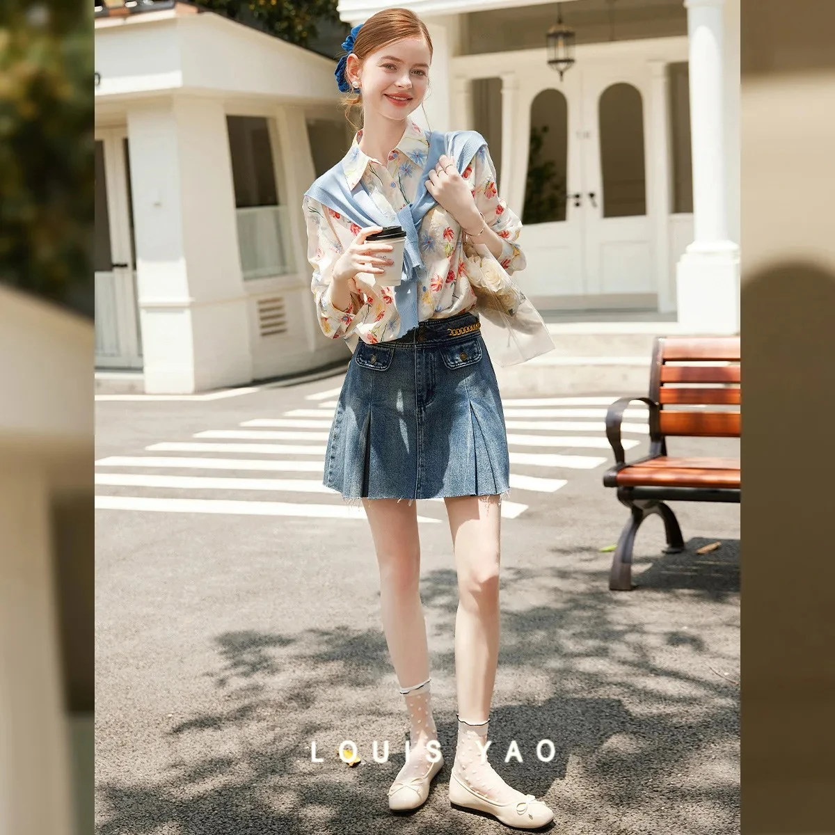 LOUIS YAO Cotton 100% Printed Blouses 2025 Autumn Women's Tops Removable Shawl Collar Women's Shirt Elegant Sweet Long-Sleeve
LOUIS YAO Cotton 100% Printed Blouses 2025 Autumn Women's Tops Removable Shawl Collar Women's Shirt Elegant Sweet Long-Sleeve