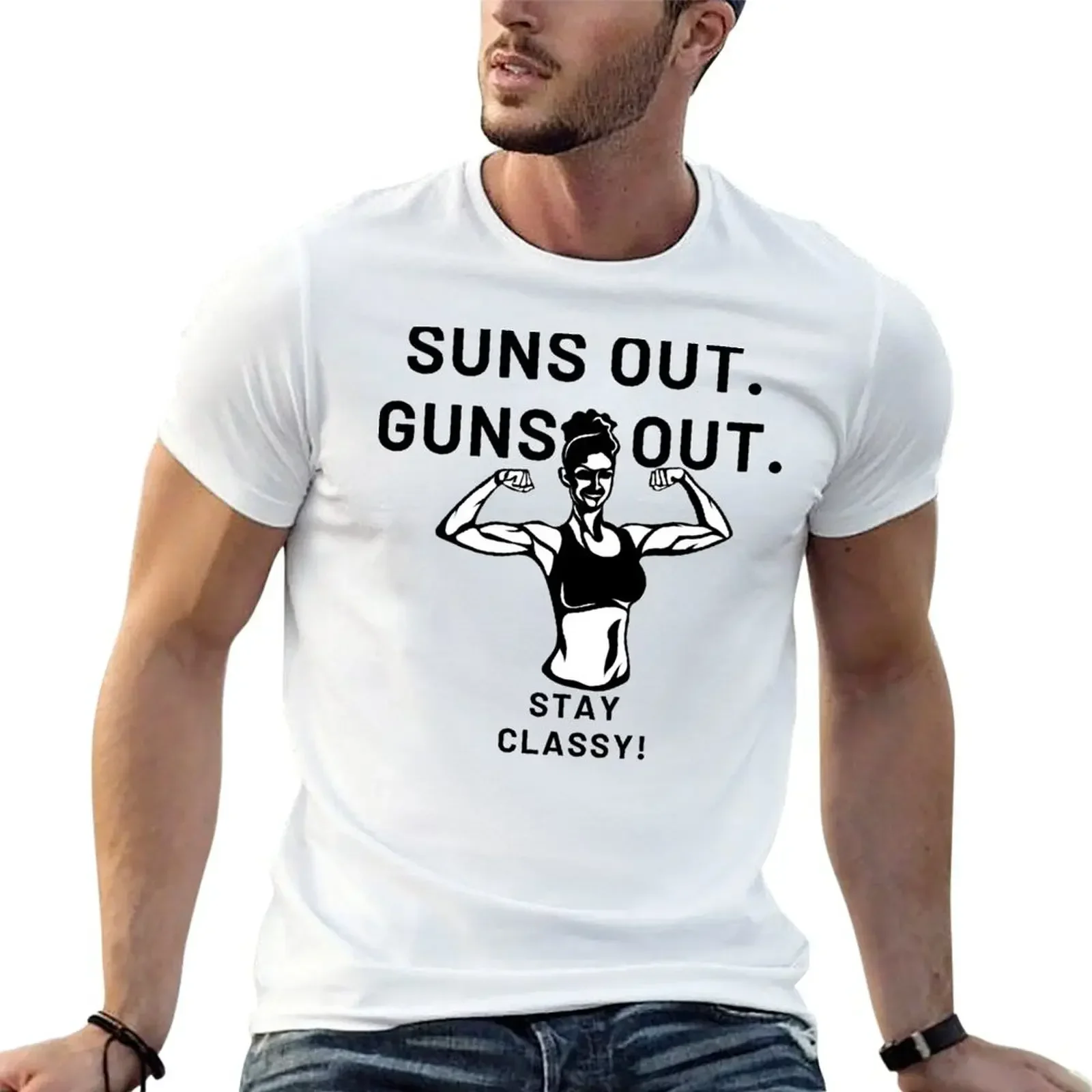 Sun's Out Guns Out T-Shirt basketball graphic tees customs design your own Blouse Men's t-shirts
Sun's Out Guns Out T-Shirt basketball graphic tees customs design your own Blouse Men's t-shirts