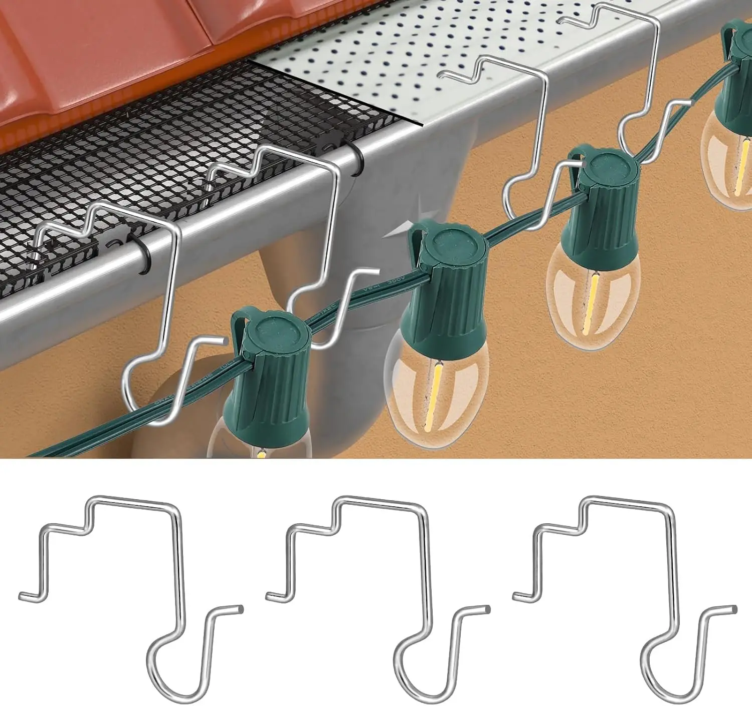 150PCS Stainless Steel Gutter Clips for Hanging Outdoor Lights, Christmas Light Hooks for Gutters, Durable & Rust-Proof
150PCS Stainless Steel Gutter Clips for Hanging Outdoor Lights, Christmas Light Hooks for Gutters, Durable & Rust-Proof