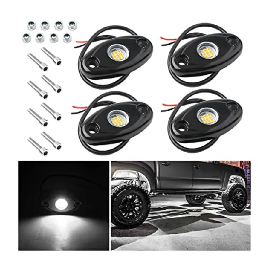 Rock Lights for Trucks, 4 Pods LED Rock Lights, IP67 Waterproof Neon Rock Lights Kits for Pickup ATV Off Road SUV, High Brightn
Rock Lights for Trucks, 4 Pods LED Rock Lights, IP67 Waterproof Neon Rock Lights Kits for Pickup ATV Off Road SUV, High Brightn